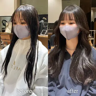 ロング カラー レイヤー/顔周り /透明感🩶高橋大のヘアスタイル