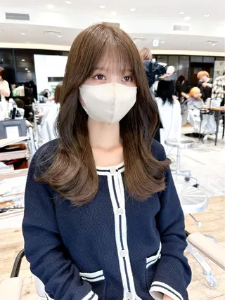セミロング カラー 顔周り/くびれヘア 韓国ヘア💕風間るなのヘアスタイル