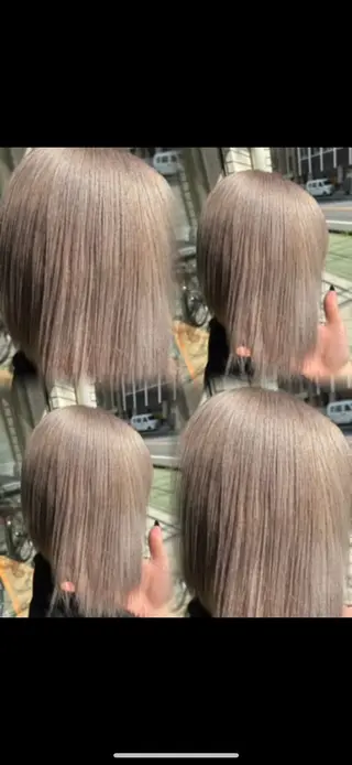 ミディアム rise/レイヤー／ ダブルカラーのヘアスタイル