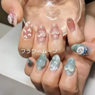 ネイル フラワー ムーンのネイルデザイン