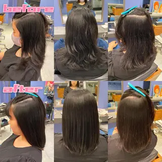 セミロング パーマ ブリーチ縮毛矯正/ デサキ ショウヘイのヘアスタイル