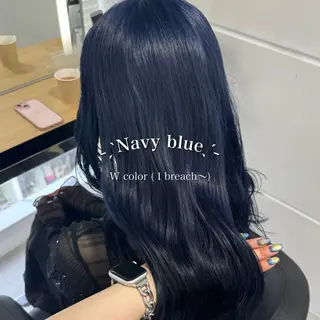 ロング カラー 暗髪🩶ラベンダー/ ブルー/ユウナ🤍のヘアスタイル