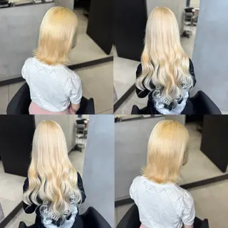 カラー 大阪 梅田/ ハイトーン/エクステのヘアスタイル