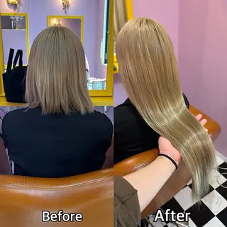 ロング シール+ちび編み込み エクステ梅田🐨のヘアスタイル