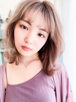 ミディアム カラー パーマ ヘアアレンジ メンズ 表参道Lise おおいしおりのヘアスタイル