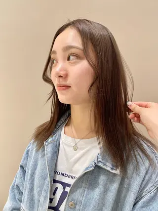 セミロング カラー ベージュ/アレンジ /横浜/杉本千夏のヘアスタイル