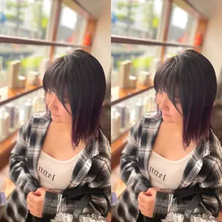 ミディアム カラー mopa所属・mopa_kaede 暖色カラー/ロングのヘアスタイル