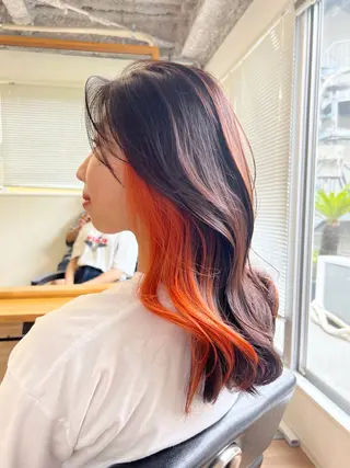 セミロング カラー パーマ 韓国×髪質改善💊 似合わせ/武田涼のヘアスタイル