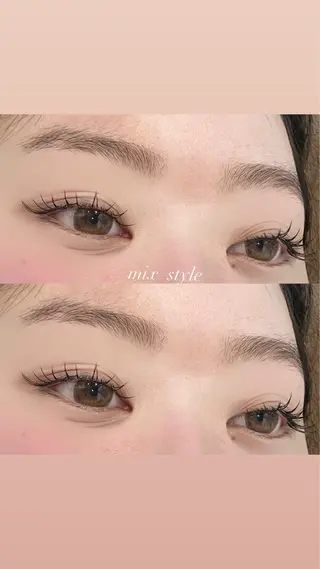 マツエク・マツパ 透明感カラー🎀／ マツエクのヘアスタイル