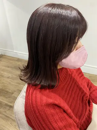 ミディアム カラー 韓国×髪質改善カラー 💎hinaのヘアスタイル