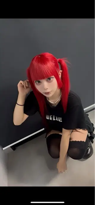 ロング カラー ギミックパシャ所属・みゆ/ケア ブリーチ/ハイトーンのヘアスタイル