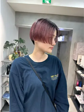 カラー RIN パーマ/暖色カラーのヘアスタイル