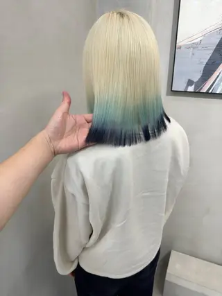 カラー エフェクトブリーチ /ウルフ/クワさんのヘアスタイル