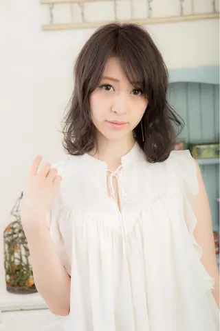 ミディアム カラー 透明感/ 美髪矯正/田中恭のヘアスタイル