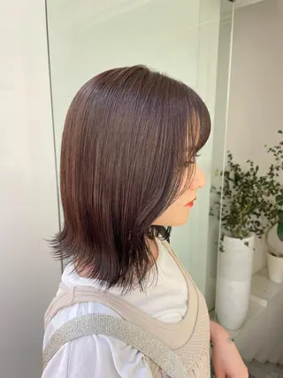 ミディアム カラー 🎀ボブ+ハイトーン シュカ👶🏻のヘアスタイル