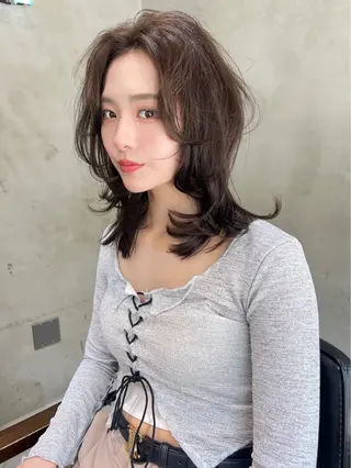 ミディアム 透明感カラー/ 髪質改善/ねねのヘアスタイル