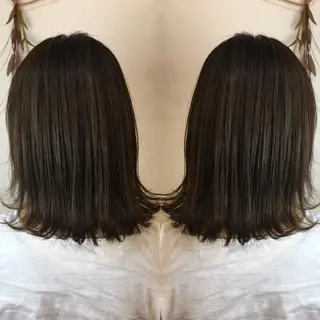 ミディアム カラー 髪質改善 頭身浴/ 中田のヘアスタイル