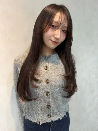 ロング ☃️顔周りレイヤー 韓国風SHUTOのヘアスタイル