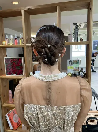 セミロング ヘアアレンジ 韓国風パーマ/ヘア セット/店長みづきのヘアスタイル