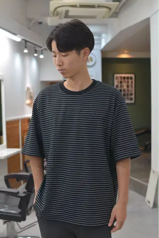 ミディアム パーマ メンズ グランジヘア 無造作ヘアHYUGAのヘアスタイル