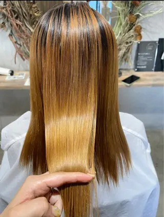 セミロング パーマ ダブルカラー /まつ毛パーマ🎀のヘアスタイル