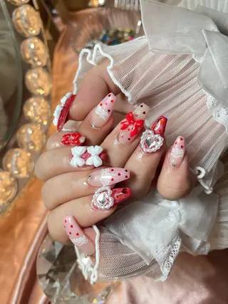 ネイル 23時まで❤︎韓国、 ワンホンネイルのネイルデザイン