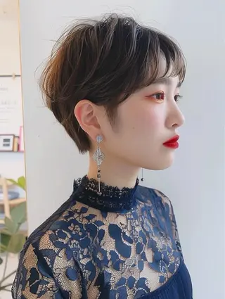 ショート 艶髪カラー💙ྀི/ アイ兼任👀/ミナルのマツエク・マツパデザイン