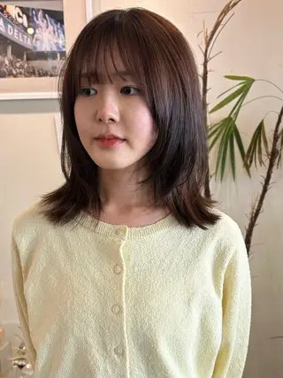 ミディアム カラー les baladins du miroir所属・🍃YURI 🍃のヘアスタイル