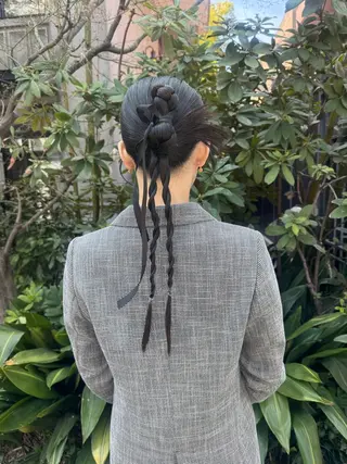 セミロング ヘアアレンジ 🎗️【ヘアセット 美眉】吉川玲🎗️のヘアスタイル