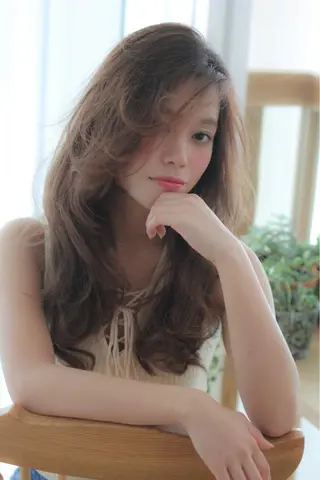 セミロング ロング カラー パーマ VIVIE【ヴィヴィ】所属・髪質改善/韓国風 レイヤー/田村祐樹のヘアスタイル
