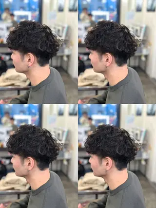 メンズ パーマ メンズパーマ/顔周り レイヤー店長えのもとのヘアスタイル