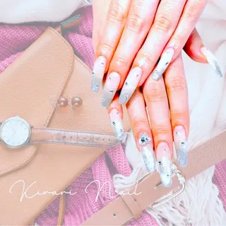 ロング キラリネイル 本厚木のネイルデザイン