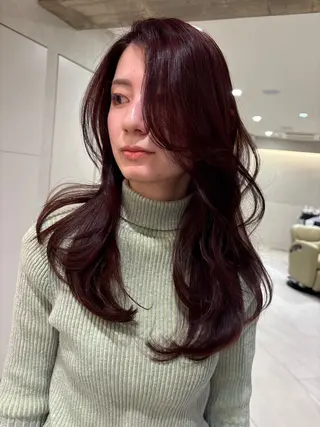 セミロング 梅田/レイヤーカット /ミルクティーカラーのヘアスタイル