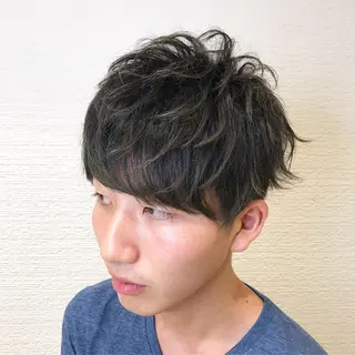 ショート カラー メンズ 【メンズ縮毛矯正】 田中秀斗のヘアスタイル