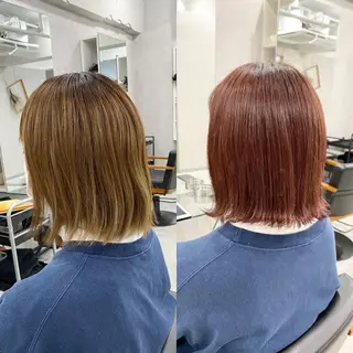 ミディアム カラー ⭐️ショート⭐️美髪 矯正⭐️水口陸のヘアスタイル