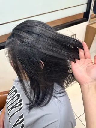 ミディアム カラー 髪質改善/ブラック ヘア/リンのヘアスタイル