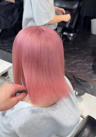 ミディアム カラー ヘアアレンジ 複雑履歴修正/ ハイトーン職人/拓真のヘアスタイル