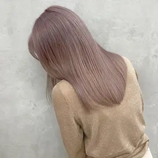 セミロング カラー ヘアアレンジ ブリーチダブルカラー ハイライト/山本喜熙のヘアスタイル