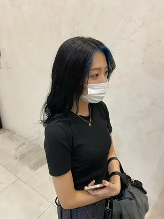 セミロング カラー DEAN所属・KEIGO/パーマ ハイトーン/DEANのヘアスタイル