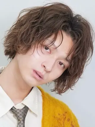 ミディアム カラー メンズ 冨永 圭人のヘアスタイル