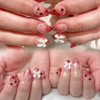 ネイル 🎀藤沢ガーリーネイ ル/長さ出し🎀のネイルデザイン