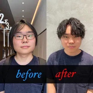 ショート カラー パーマ メンズ SALON VILLAGE 渋谷店所属・カンタ【渋谷で イメチェンさせる人】のヘアスタイル