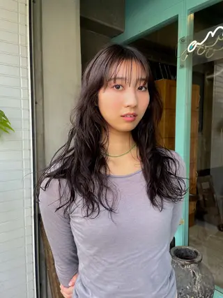 ロング パーマ パーマ/レイヤー 岩山丈一郎のヘアスタイル