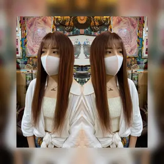 ロング カラー ヘアアレンジ haco+所属・🌈派手髪エクステ ブレイズ🌈ひろとのヘアスタイル