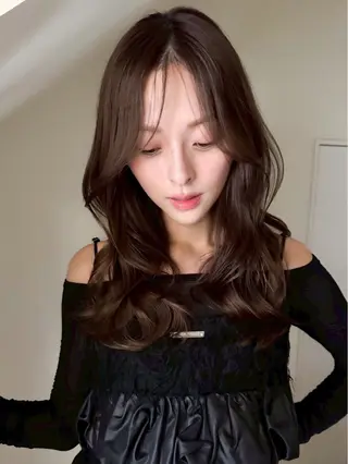 セミロング カラー 韓国風/艶カラー/ 透明感/水野啓太のヘアスタイル