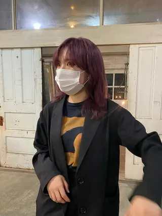 セミロング カラー ヘアアレンジ 心斎橋美容室 Junのヘアスタイル