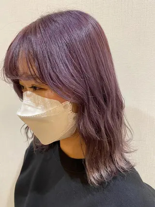 ミディアム カラー sol Amiのヘアスタイル