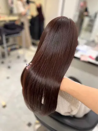 ロング カラー 韓国風艶髪🎀 暖色カラー🤍のヘアスタイル