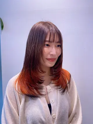 セミロング 銀座/韓国レイヤー/ 艶カラー🍓原田侑依のヘアスタイル