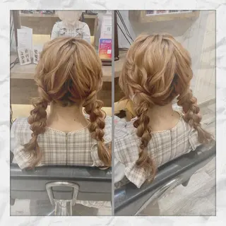 セミロング ヘアアレンジ ヘアセット/着付け 𓇼 松本 夏美𓇼のヘアスタイル